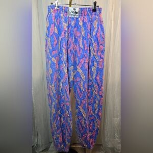 VINTAGE Rare Paradise U.S.A. Cotton Abstract Parachute Pants XL 80s 90s